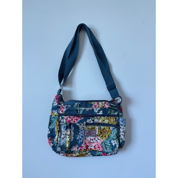 Suo Ya Te London Handbags - Original Suo‎ Ya Te London Crossbody Bag – Blue Floral Print – Great Condition